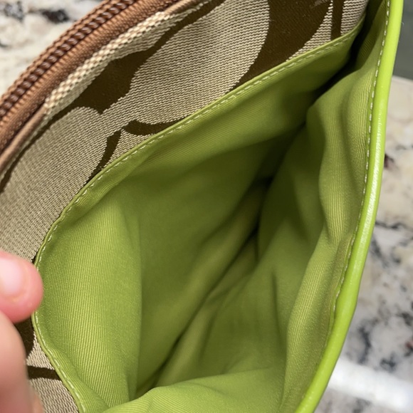 Coach Light Tan & Green Purse - Picture 5 of 9